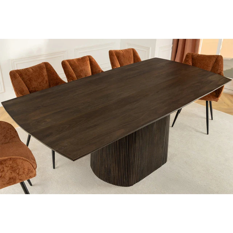 Masa dining maro inchis din lemn 200 cm Grand