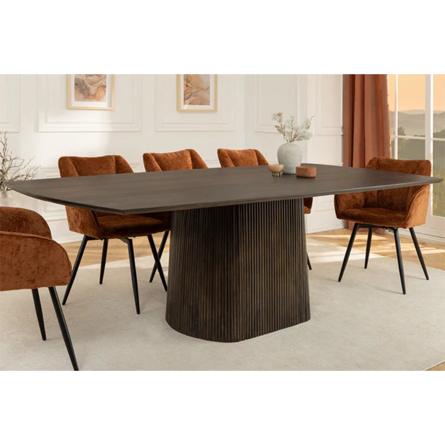 Masa dining maro inchis din lemn 200 cm Grand