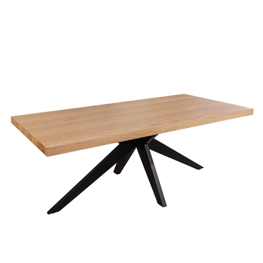 Masa dining maro natur din lemn 200 cm Zeus