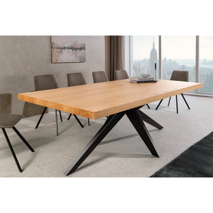 Masa dining maro natur din lemn 200 cm Zeus