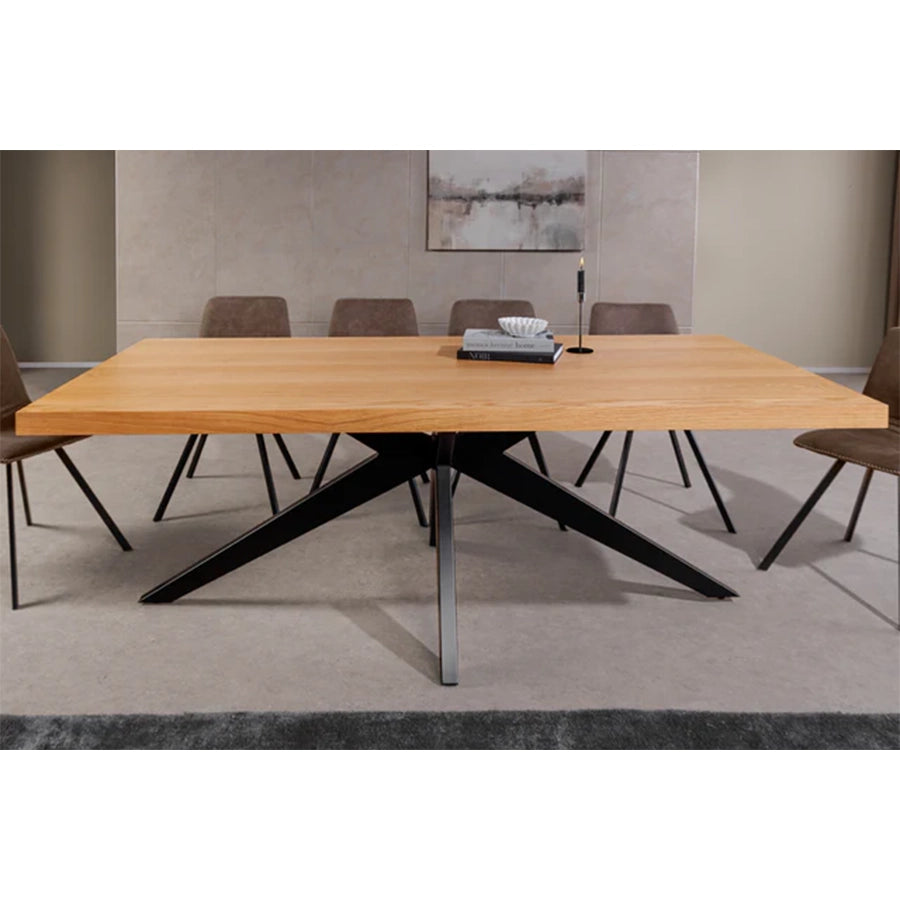 Masa dining maro natur din lemn 200 cm Zeus