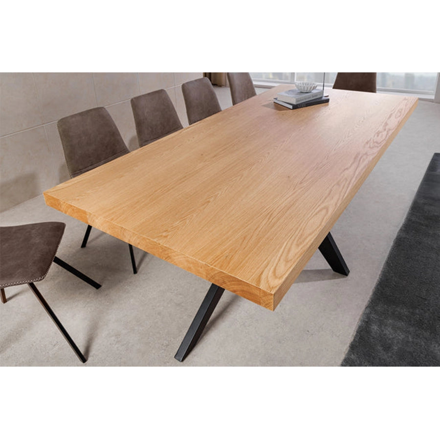 Masa dining maro natur din lemn 200 cm Zeus
