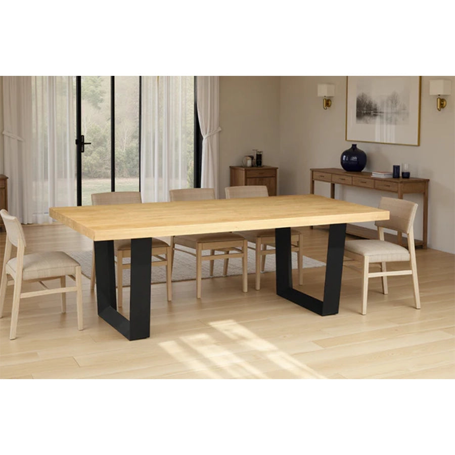 Masa dining maro natur din lemn 210 cm Zeus