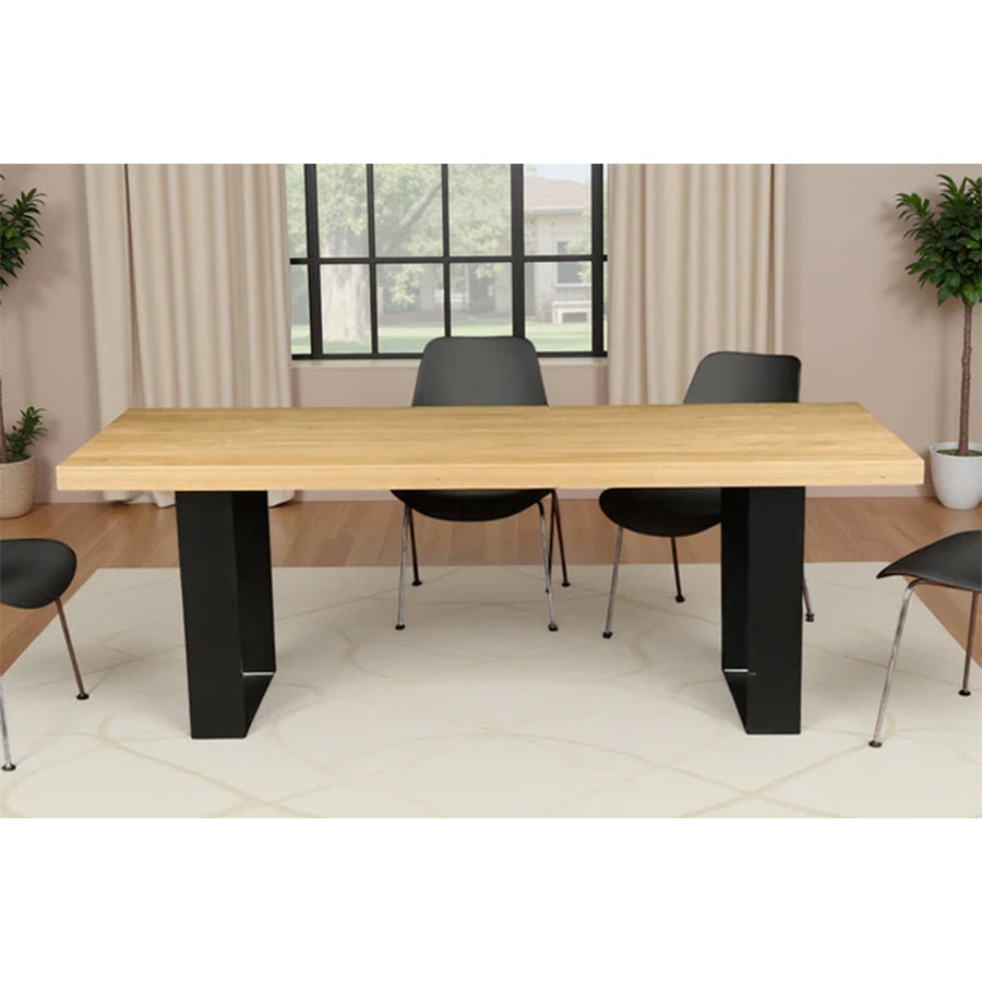 Masa dining maro natur din lemn 210 cm Zeus