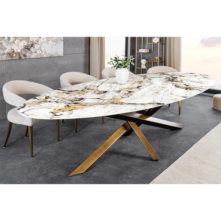 Masa dining multicolora din ceramica 280 cm Sculpture