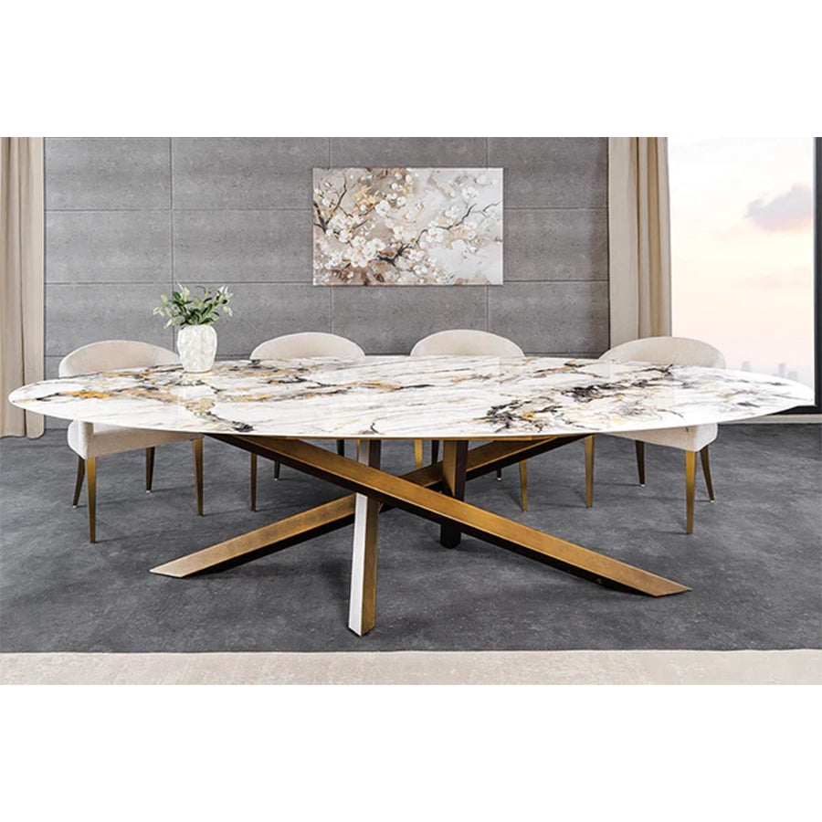 Masa dining multicolora din ceramica 280 cm Sculpture
