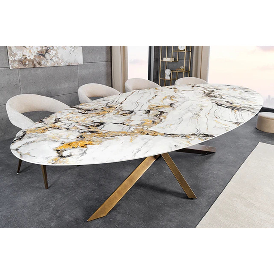 Masa dining multicolora din ceramica 280 cm Sculpture