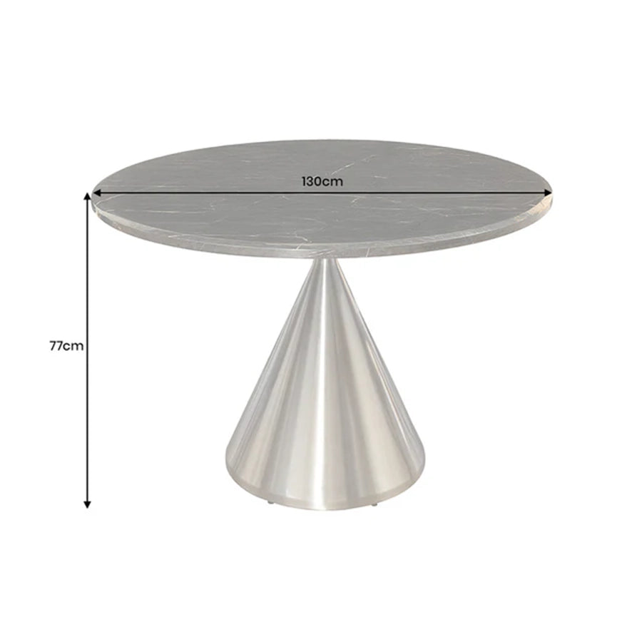Masa dining neagra cu aspect de marmura Elegancia