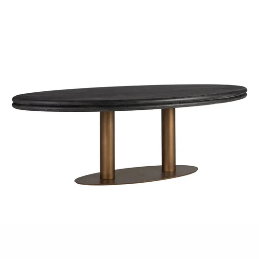 Masa dining neagra din lemn 235 cm Macaron
