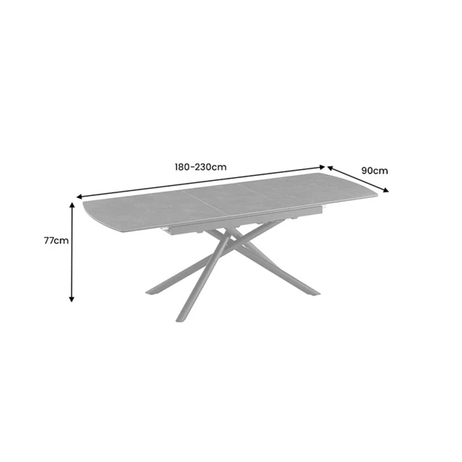 Masa dining neagra extensibila 180-230 cm Mikado