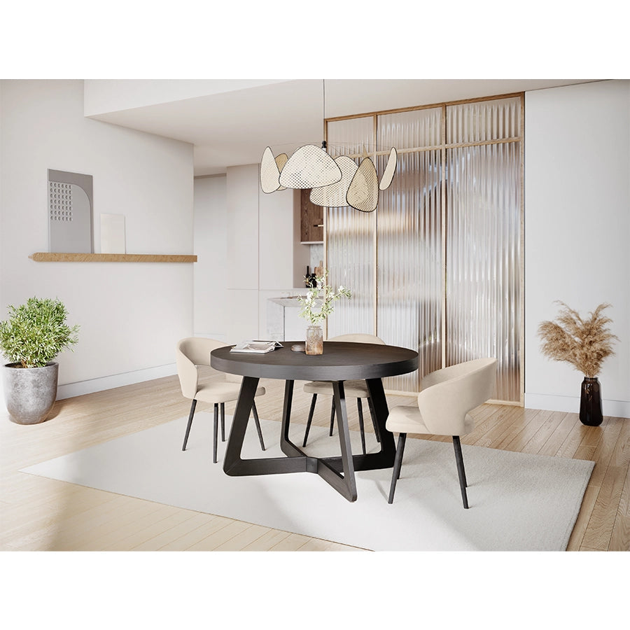 Masa dining neagra extensibila din lemn Dustin