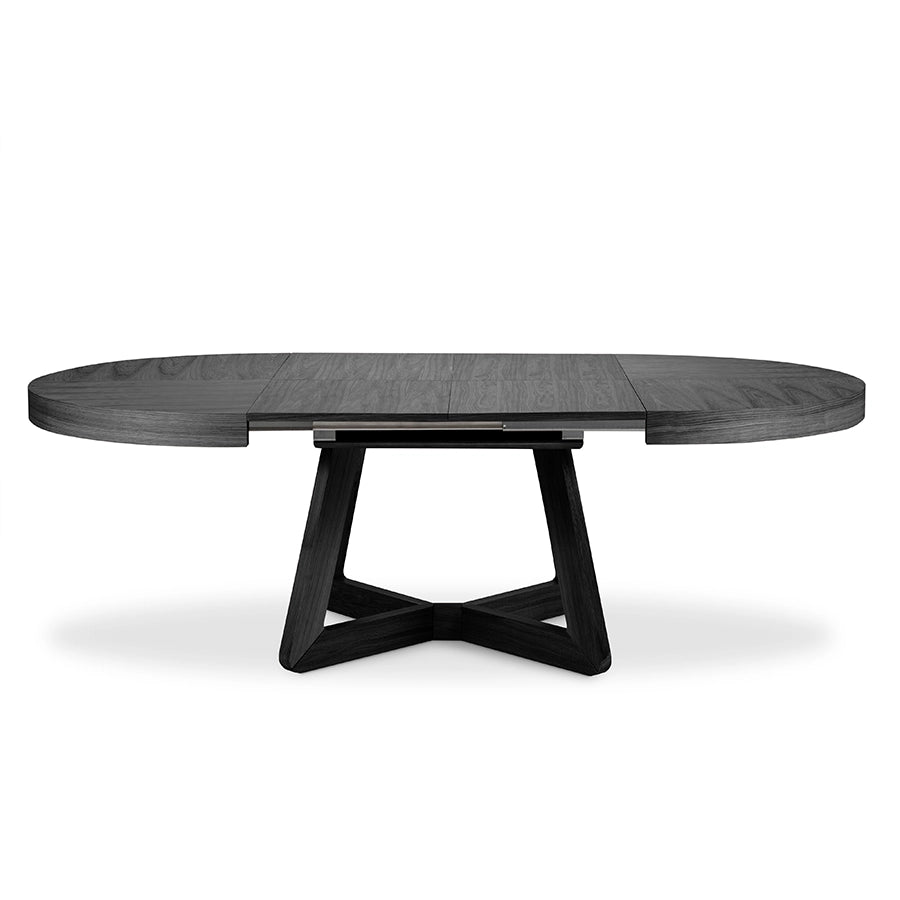 Masa dining neagra extensibila din lemn Dustin