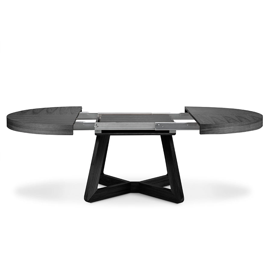 Masa dining neagra extensibila din lemn Dustin
