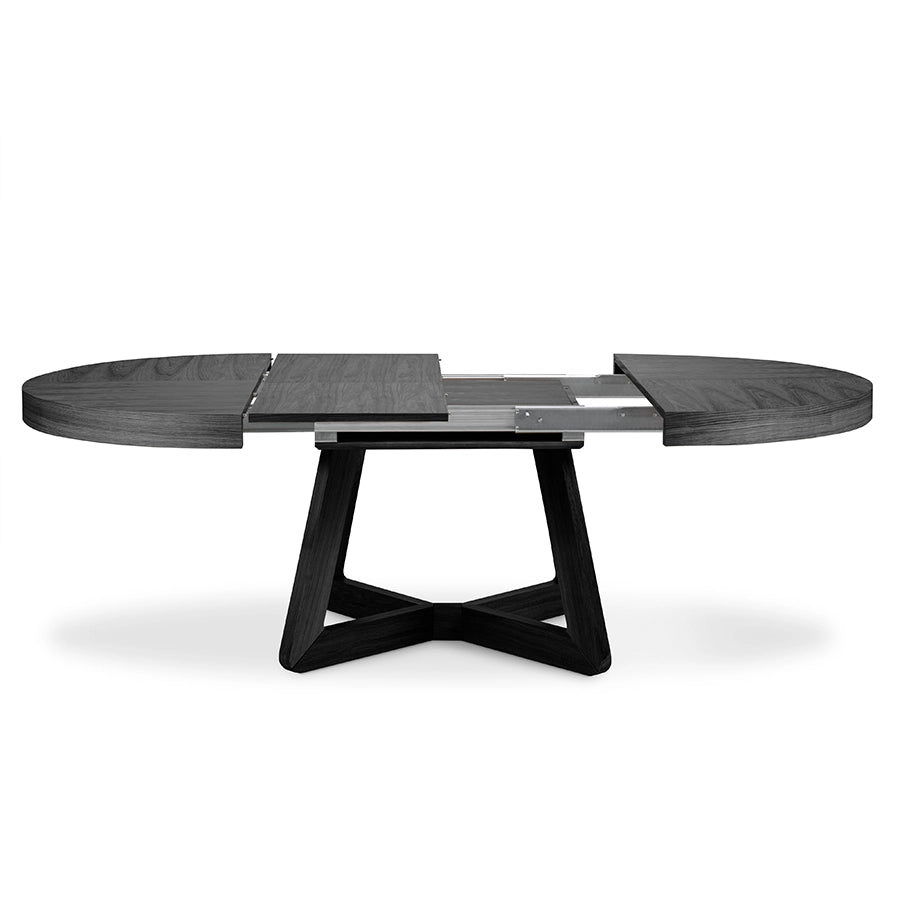 Masa dining neagra extensibila din lemn Dustin