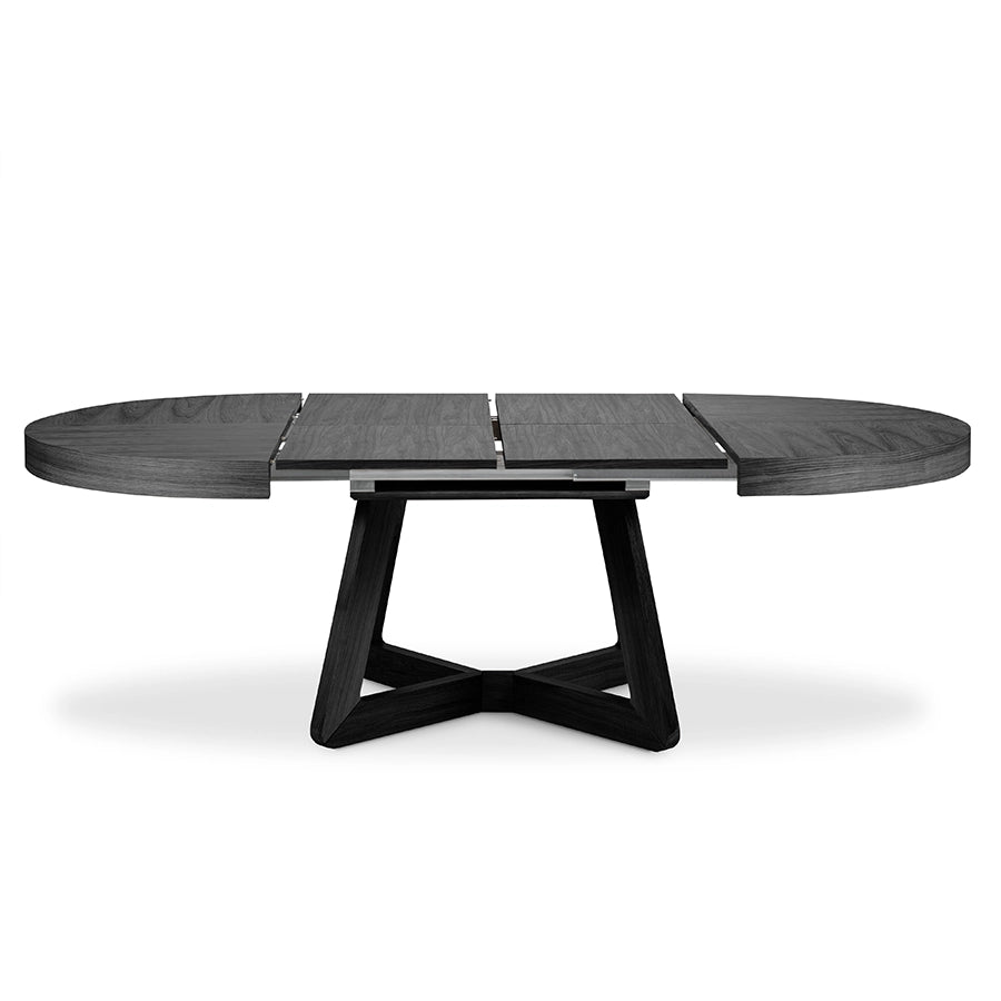 Masa dining neagra extensibila din lemn Dustin