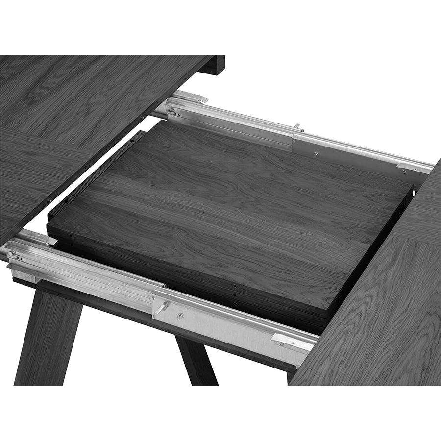 Masa dining neagra extensibila din lemn Dustin