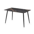 Masa dining neagra gold din ceramica 140 cm Milano
