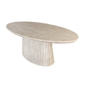 Masa dining ovala gri din lemn 220 cm Art Deco