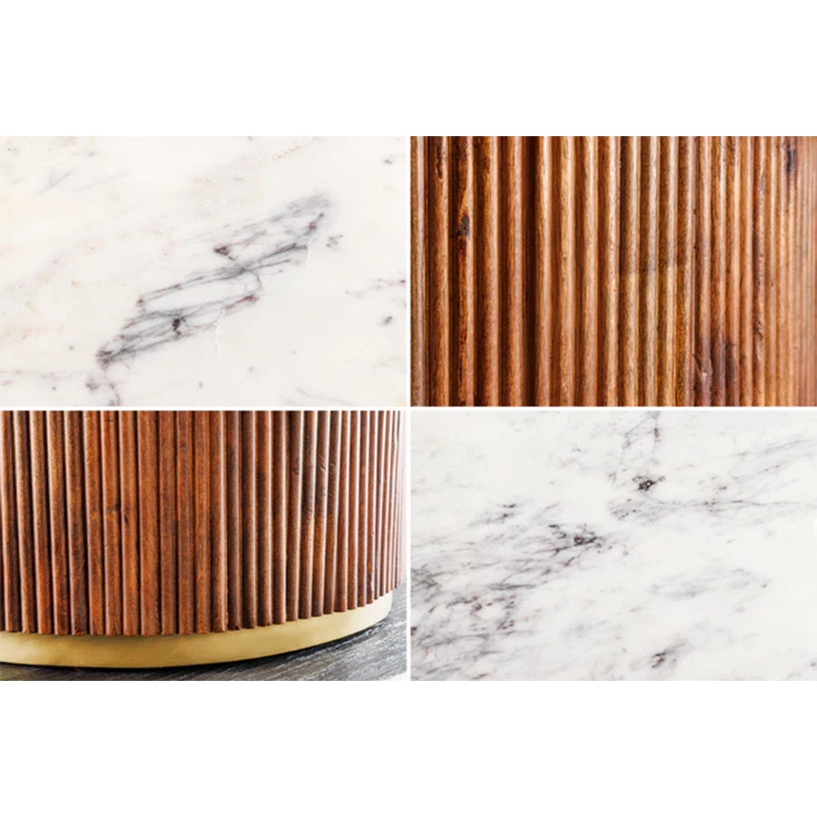 Masa dining rotunda 140 cm din lemn Gatsby