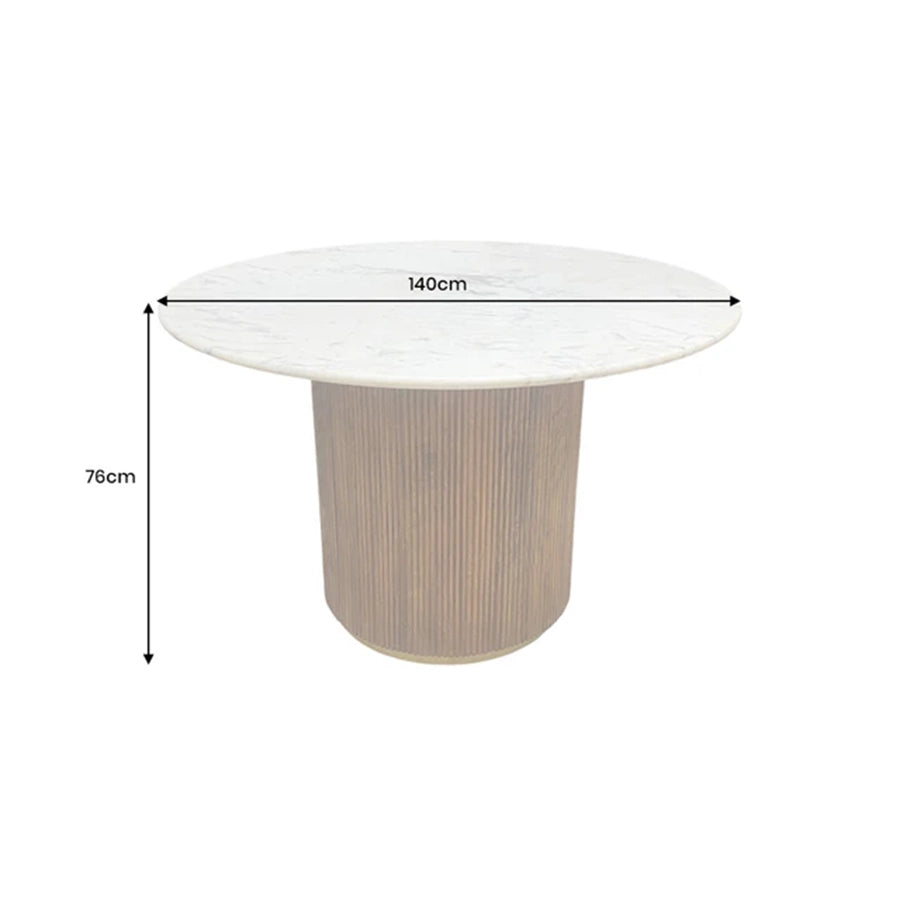 Masa dining rotunda 140 cm din lemn Gatsby