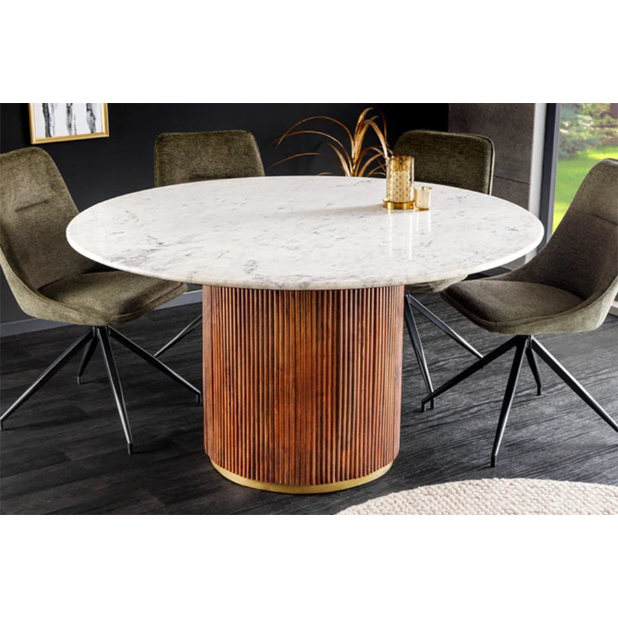 Masa dining rotunda 140 cm din lemn Gatsby