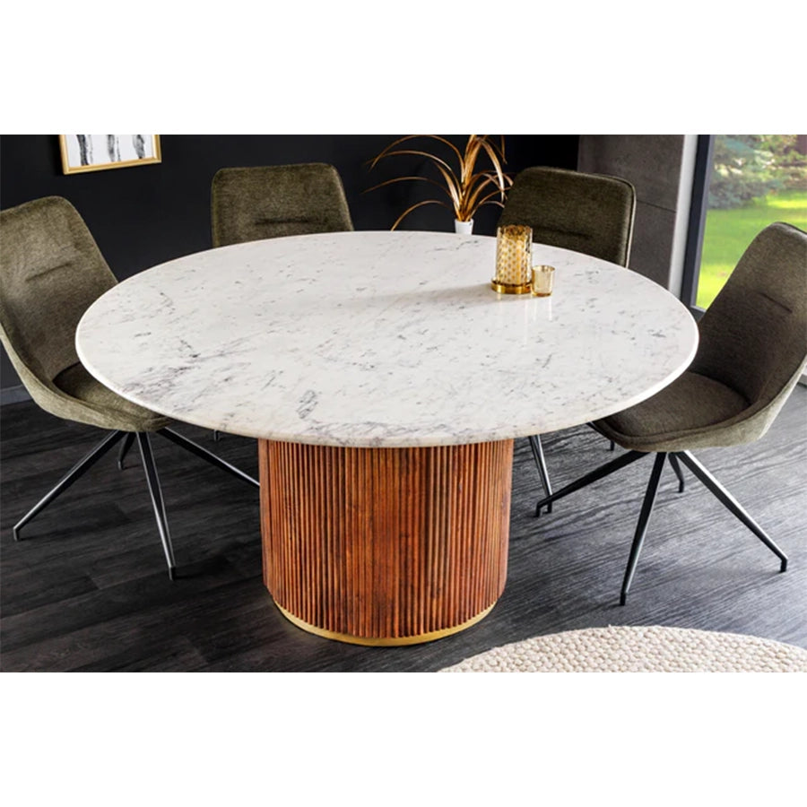 Masa dining rotunda 140 cm din lemn Gatsby