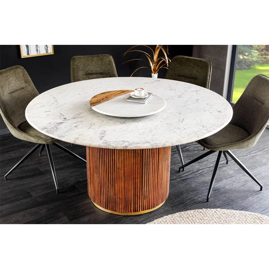Masa dining rotunda 140 cm din lemn Gatsby