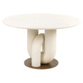 Masa dining rotunda alba din MDF 135 cm Winslow