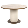 Masa dining rotunda alba din ceramica Tivoli
