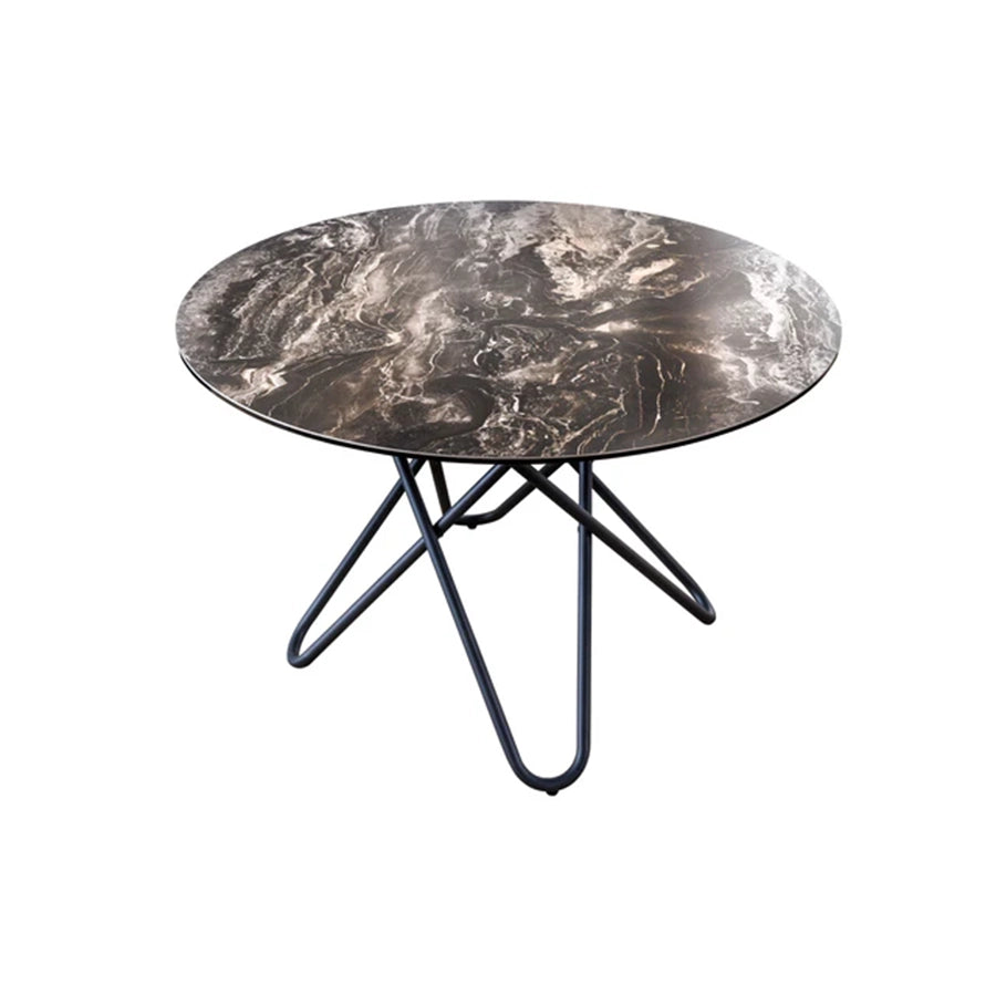 Masa dining rotunda grej din ceramica 120 cm Circular