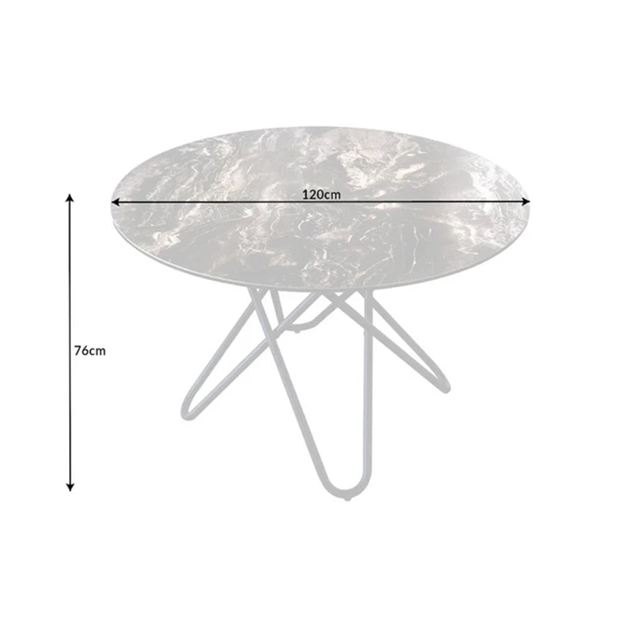 Masa dining rotunda grej din ceramica 120 cm Circular