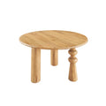 Masa dining rotunda natur din lemn 120 cm Avena