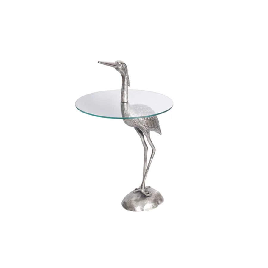 Masuta argintie din aluminiu Heron Poetic