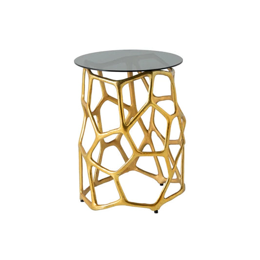 Masuta gold din aluminiu Liquid Geometrie