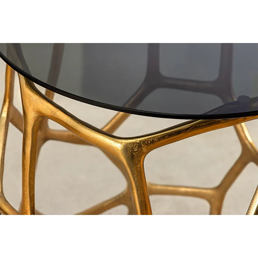 Masuta gold din aluminiu Liquid Geometrie