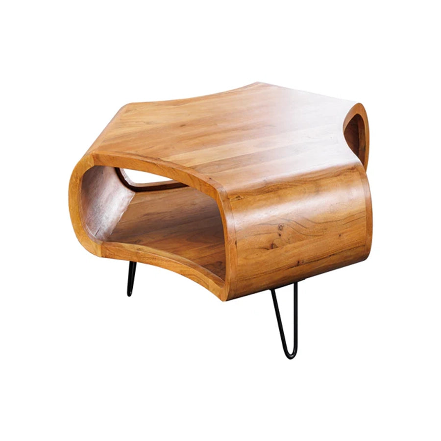 Masuta cafea maro din lemn 70 cm Organic