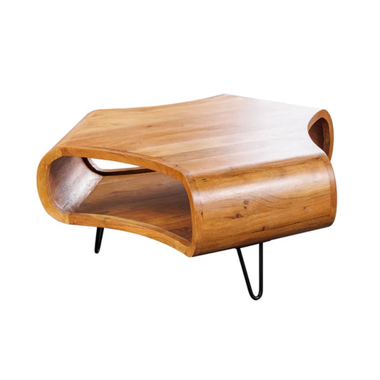 Masuta cafea maro din lemn 90 cm Organic