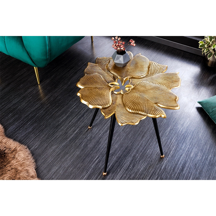 Masuta gold din aluminiu Leafs 55 cm Invicta Interior