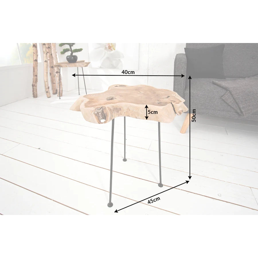 Masuta maro din lemn 40 cm Wild Invicta Interior