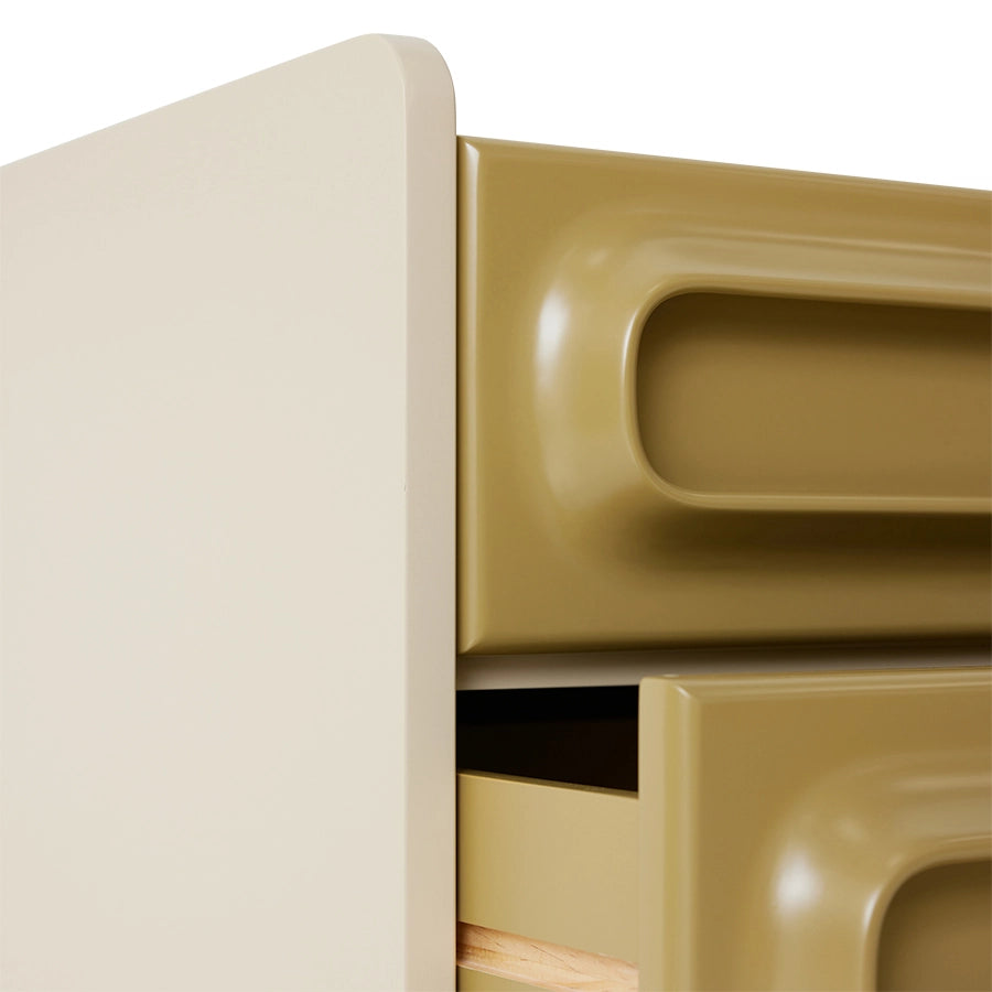 Noptiera crem verde din MDF Space HK Living