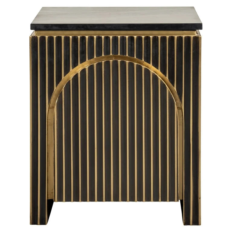 Noptiera gold din alama si marmura Nightstand