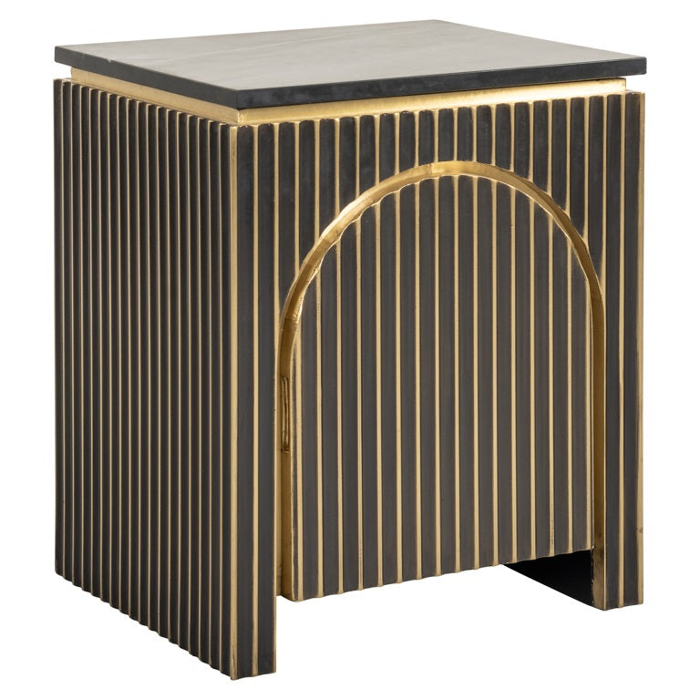 Noptiera gold din alama si marmura Nightstand