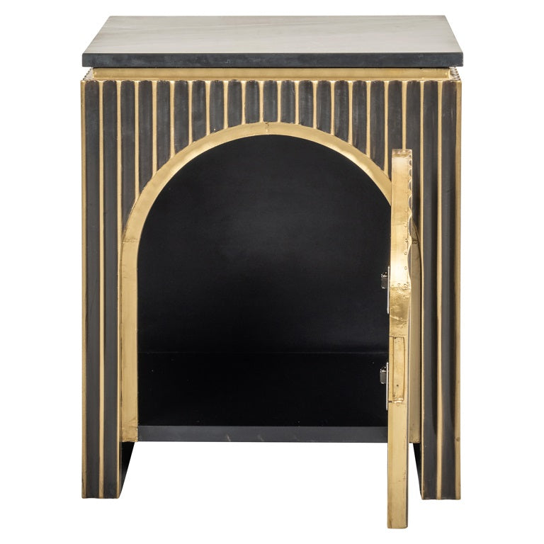 Noptiera gold din alama si marmura Nightstand