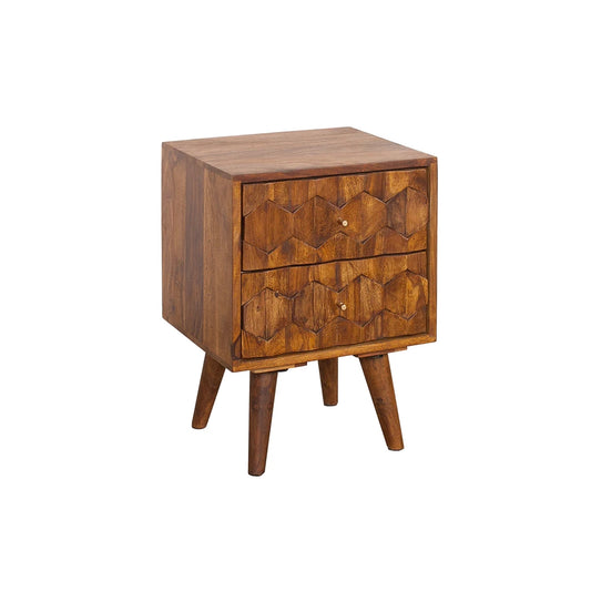 Noptiera maro din lemn Mystic Living