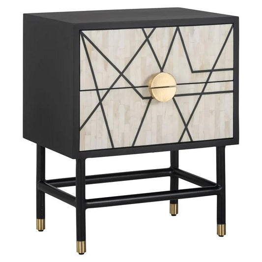 Noptiera neagra din lemn Novas Richmond Interiors - Poetic Store