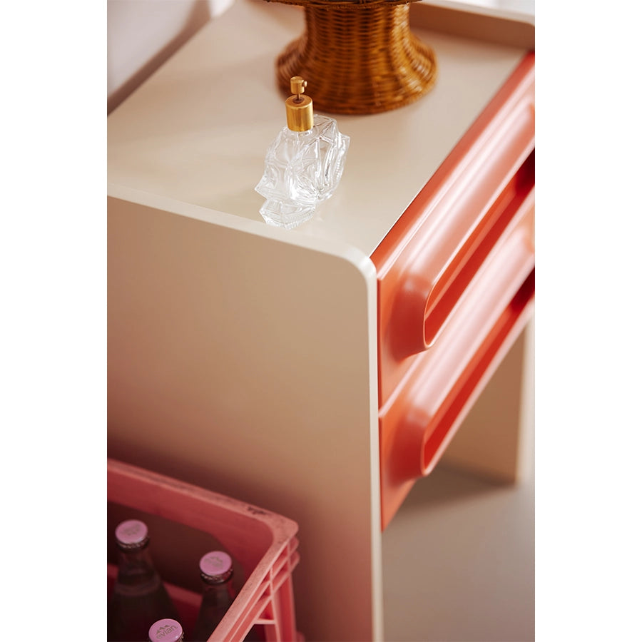 Noptiera orange crem din MDF Space HK Living