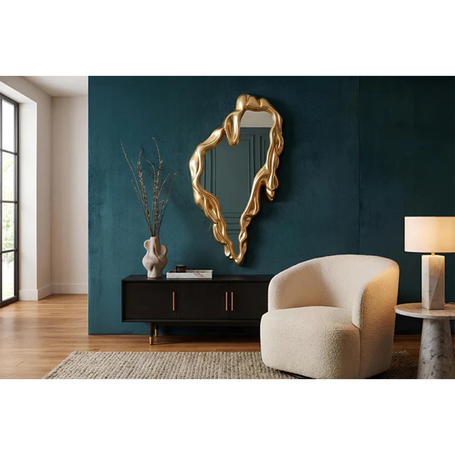 Oglinda gold din MDF si sticla 150 cm Fluidum