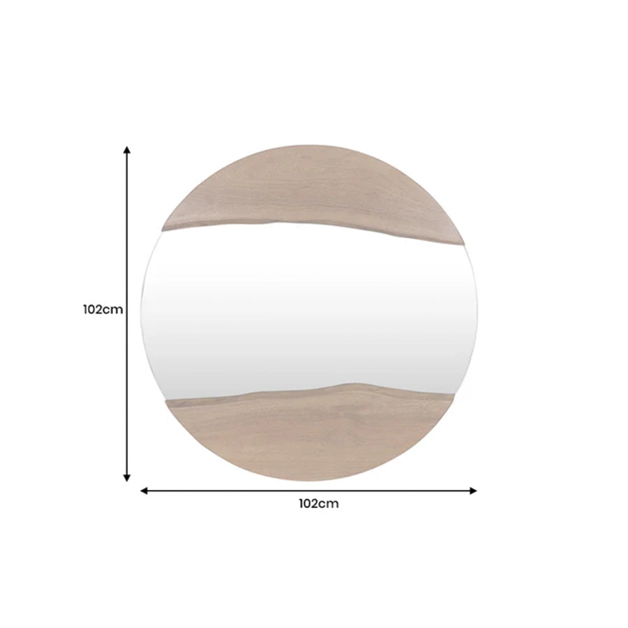 Oglinda maro din lemn de salcam 100 cm Wall