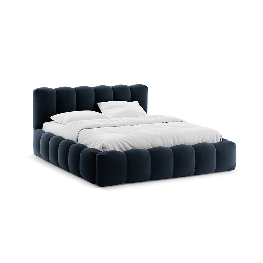 Pat albastru inchis din catifea 200 x 200 Lupine