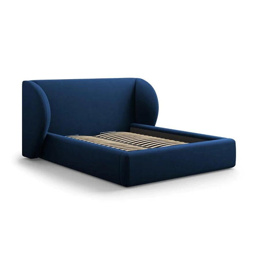 Pat albastru royal din catifea 160x200 Miley - Poetic Store
